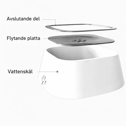 SlurpFri Pro™ — Smart vandskål med spildbeskyttelse til kæledyr