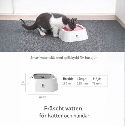 SlurpFri Pro™ — Smart vandskål med spildbeskyttelse til kæledyr